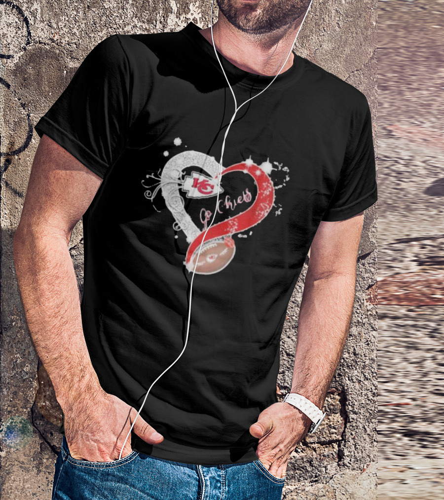 Kansas City Chiefs Heart And Football Go Chiefs T-Shirt