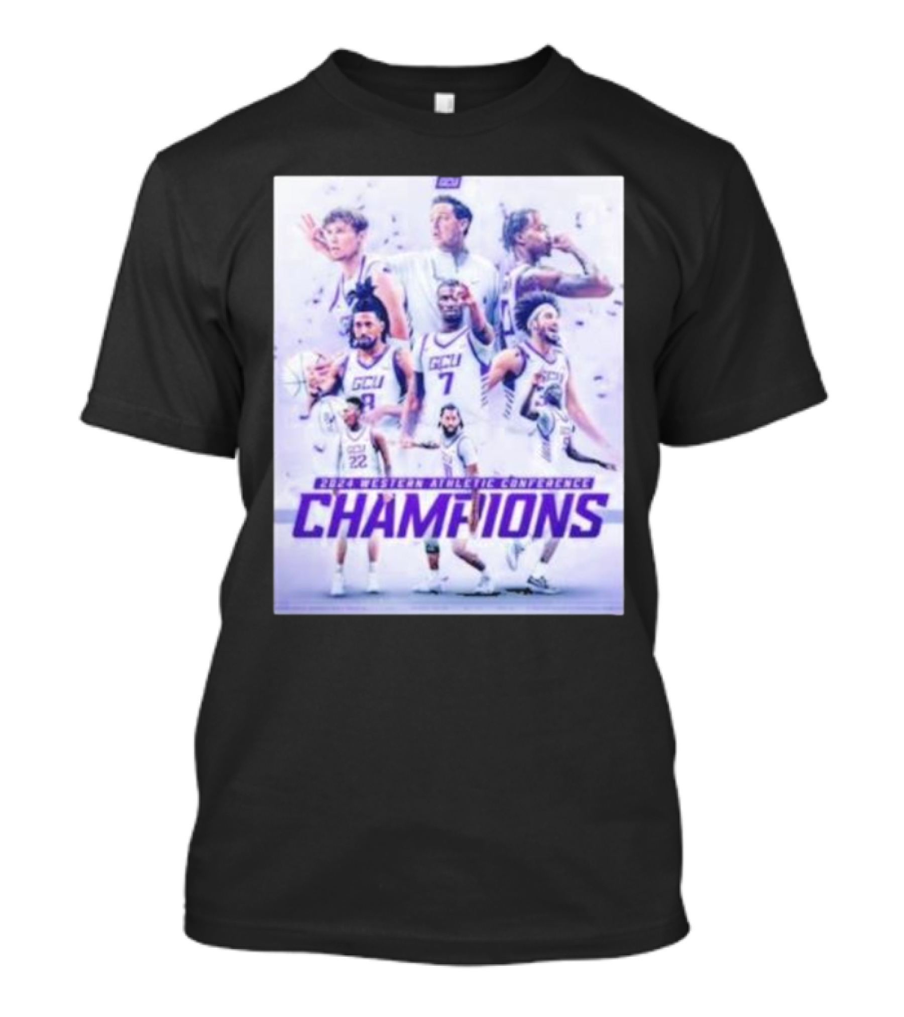 GCU 2024 Western Athletic Conference Champions Basketball Team T-Shirt