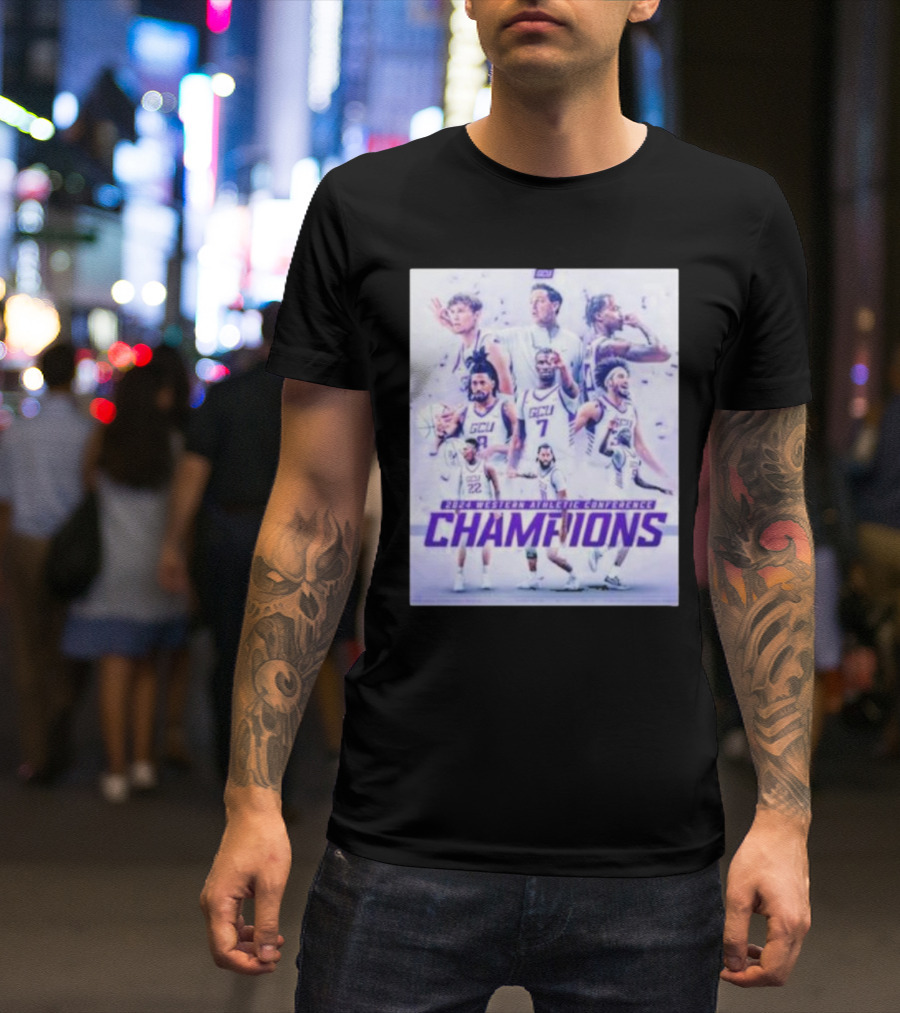 GCU 2024 Western Athletic Conference Champions Basketball Team T-Shirt