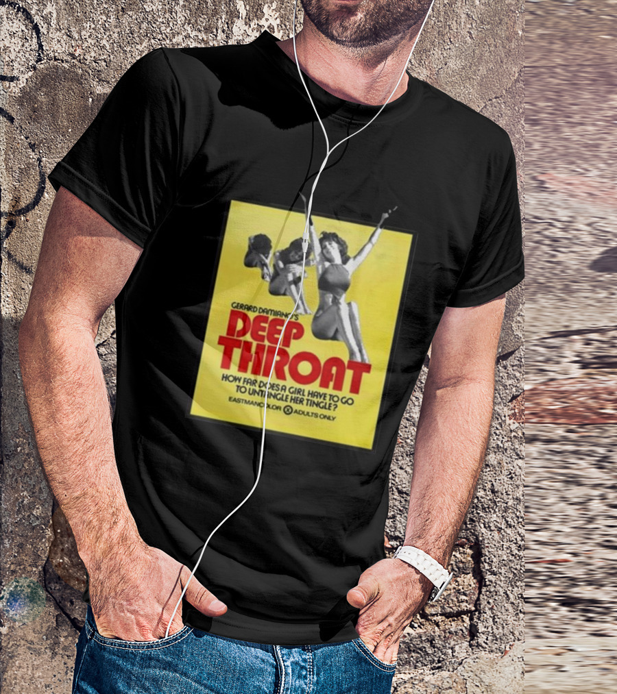 Gerard Damiano’s Deep Throat How Far Does A Girl Have To Go To Untangle Her Tingle? Eastmancolor Adults Only T-Shirt