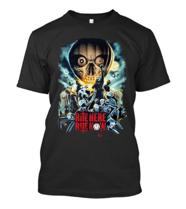 Papa Emeritus IV Rite Here Rite Now Limited Haunting Cinemas Worldwide Skeleton Skull Moon Bats T-Shirt