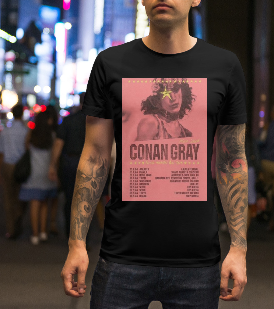 Conan Gray Asia 2024 Found Heaven On Tour Dates And Locations T-Shirt