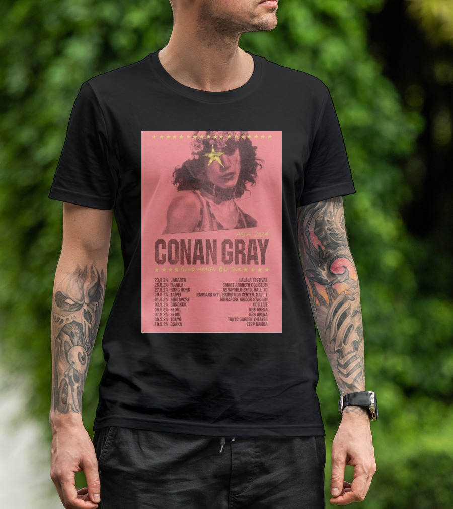Conan Gray Asia 2024 Found Heaven On Tour Dates And Locations T-Shirt