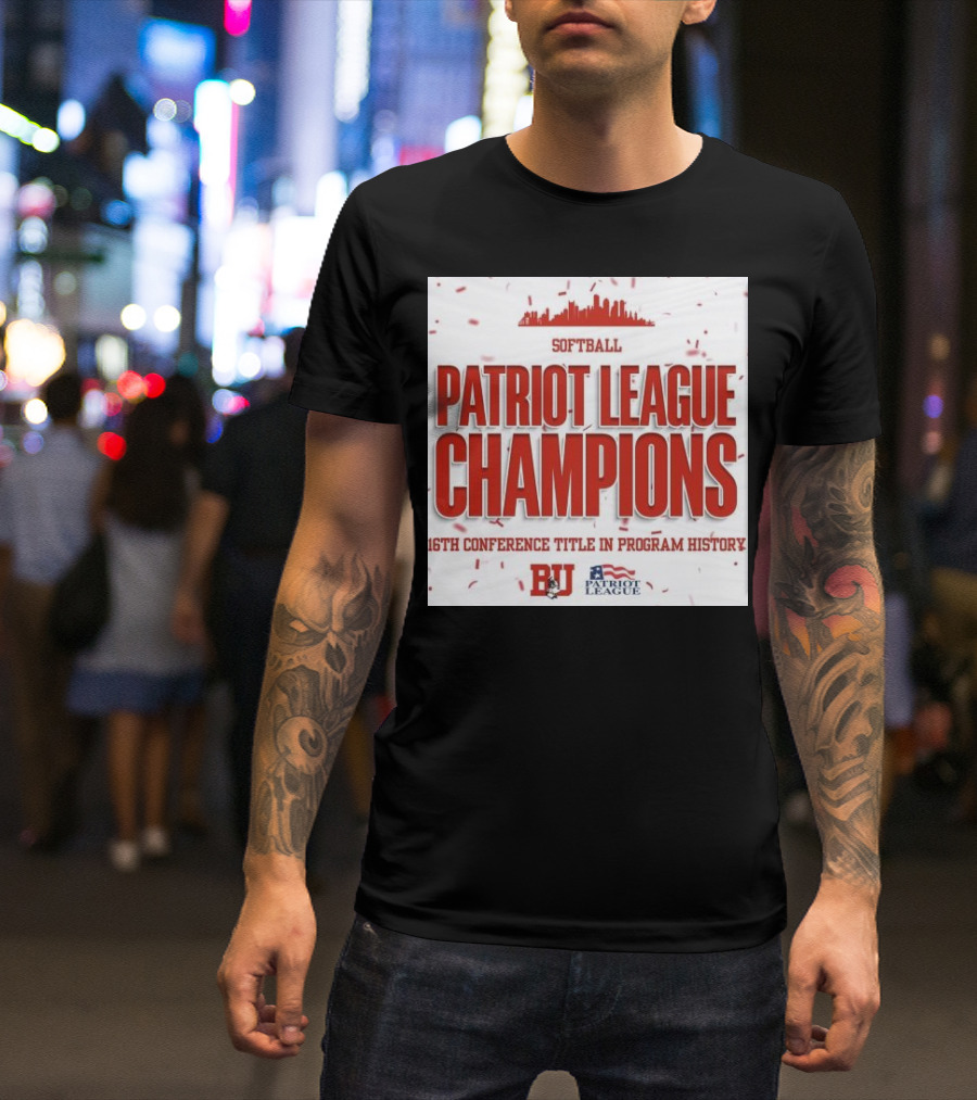 Boston University Softball Patriot League Champions 2024 16th Conference Title T-Shirt