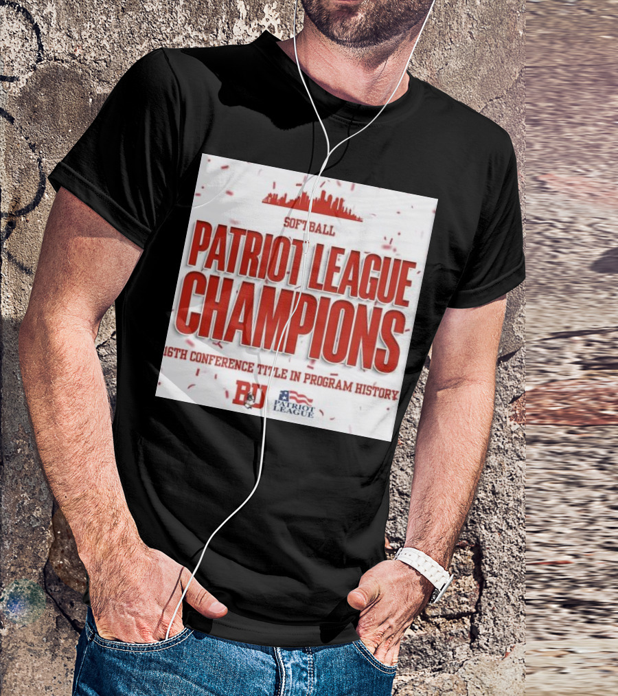 Boston University Softball Patriot League Champions 2024 16th Conference Title T-Shirt