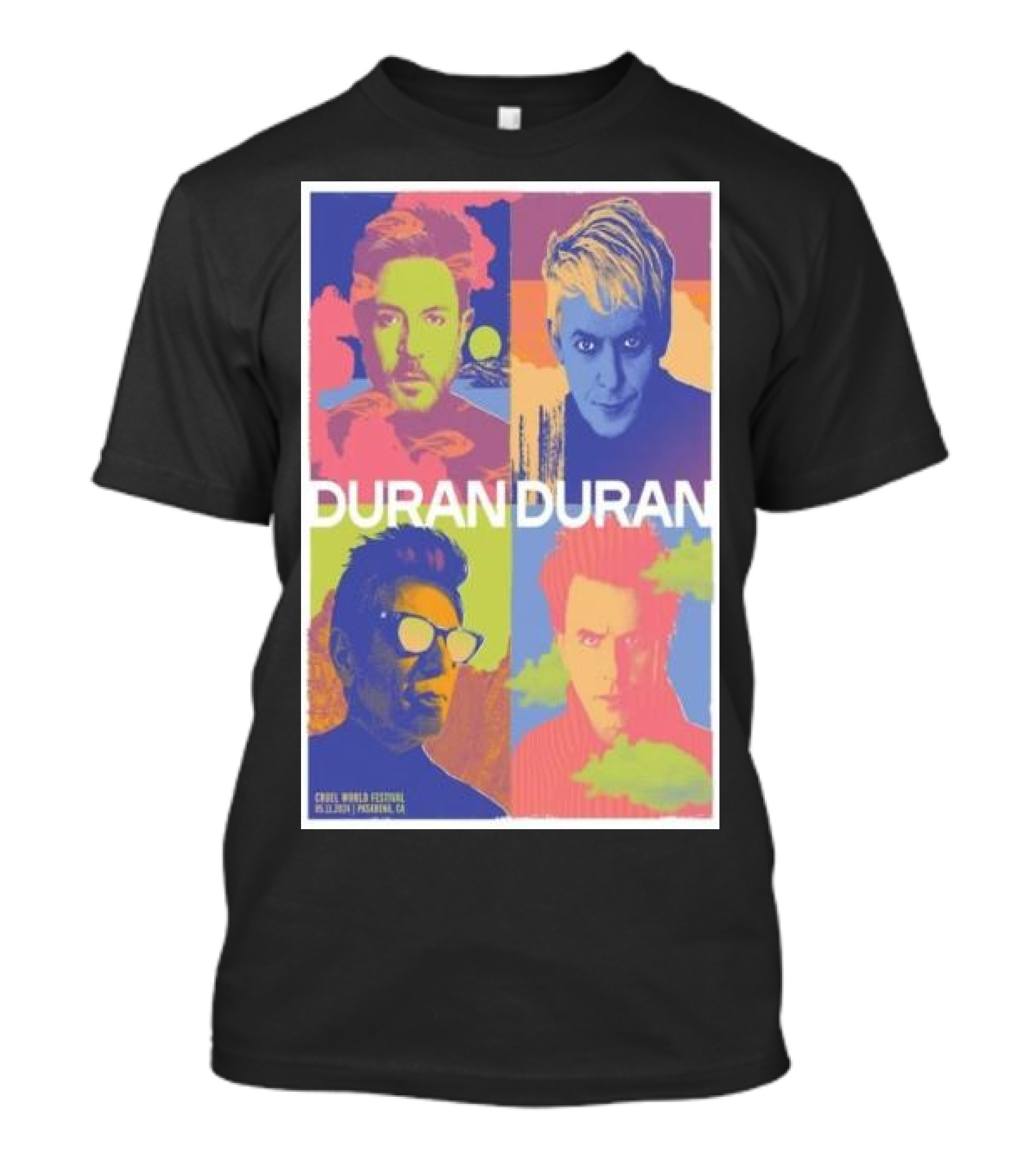 Duran Duran Cruel World Festival 2024 Pasadena CA Colorful Pop T-Shirt