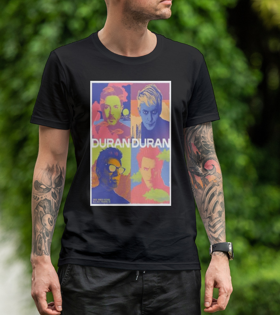 Duran Duran Cruel World Festival 2024 Pasadena CA Colorful Pop T-Shirt