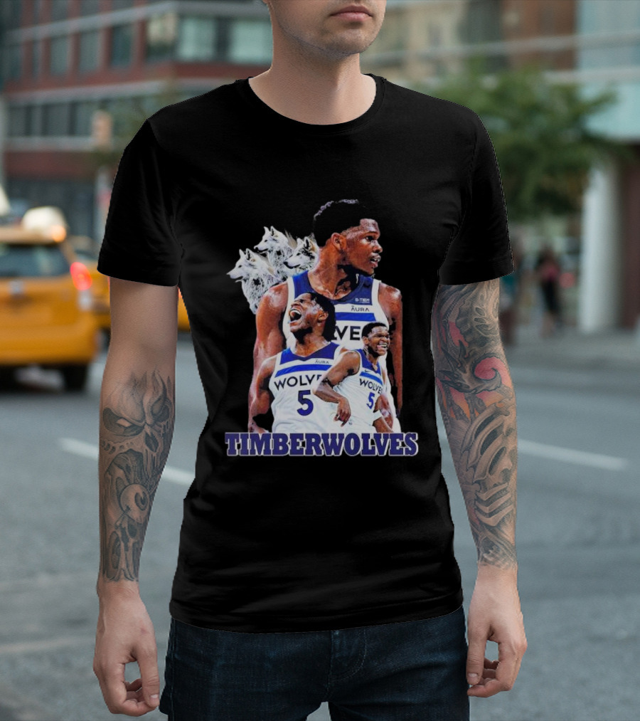 Minnesota Timberwolves Anthony Edwards Basketball Stars Wolves T-Shirt