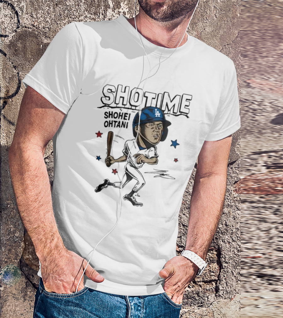 Shottime Shohei Ohtani LA Baseball Cartoon Stars T-Shirt