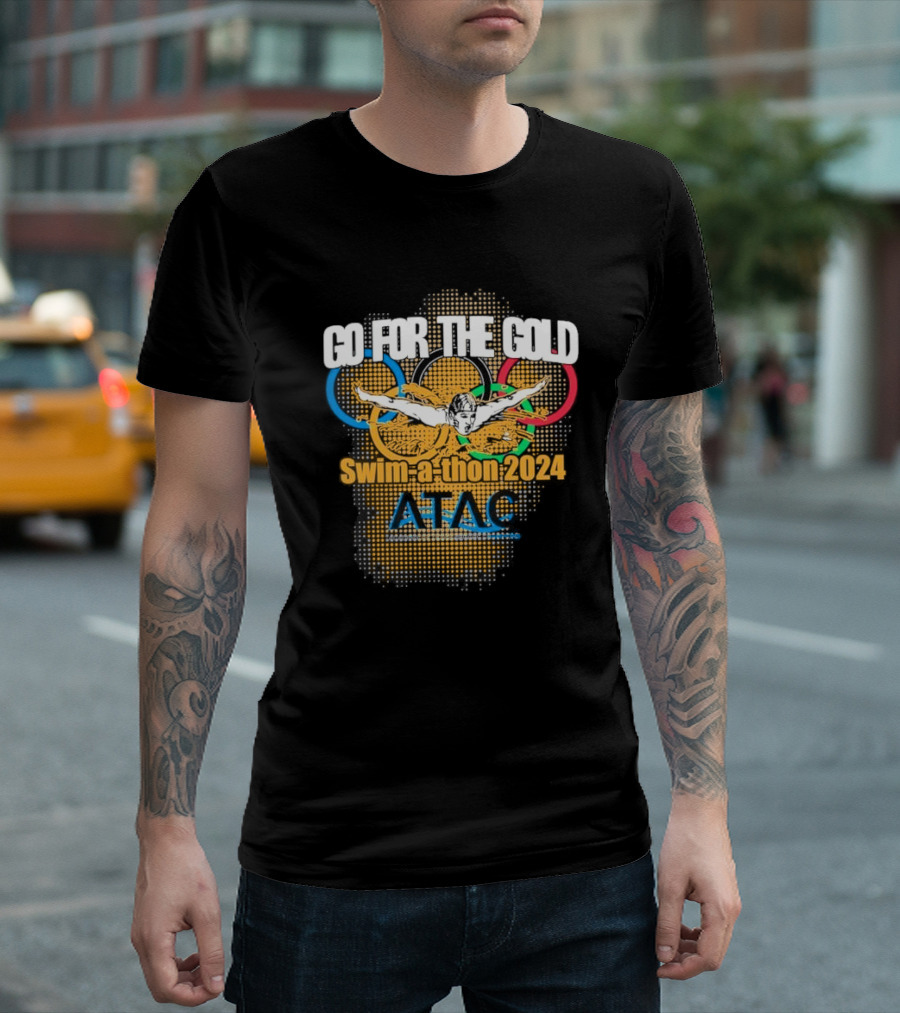 ATAC Go For The Gold Swim-A-Thon 2024 Olympic Rings Swim Event T-Shirt