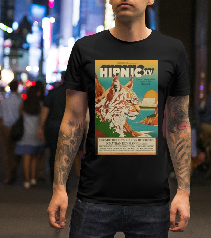 HIPNIC XV May 17-19 2024 Big Sur CA The Mother Hips Robyn Hitchcock Jonathan Richman T-Shirt