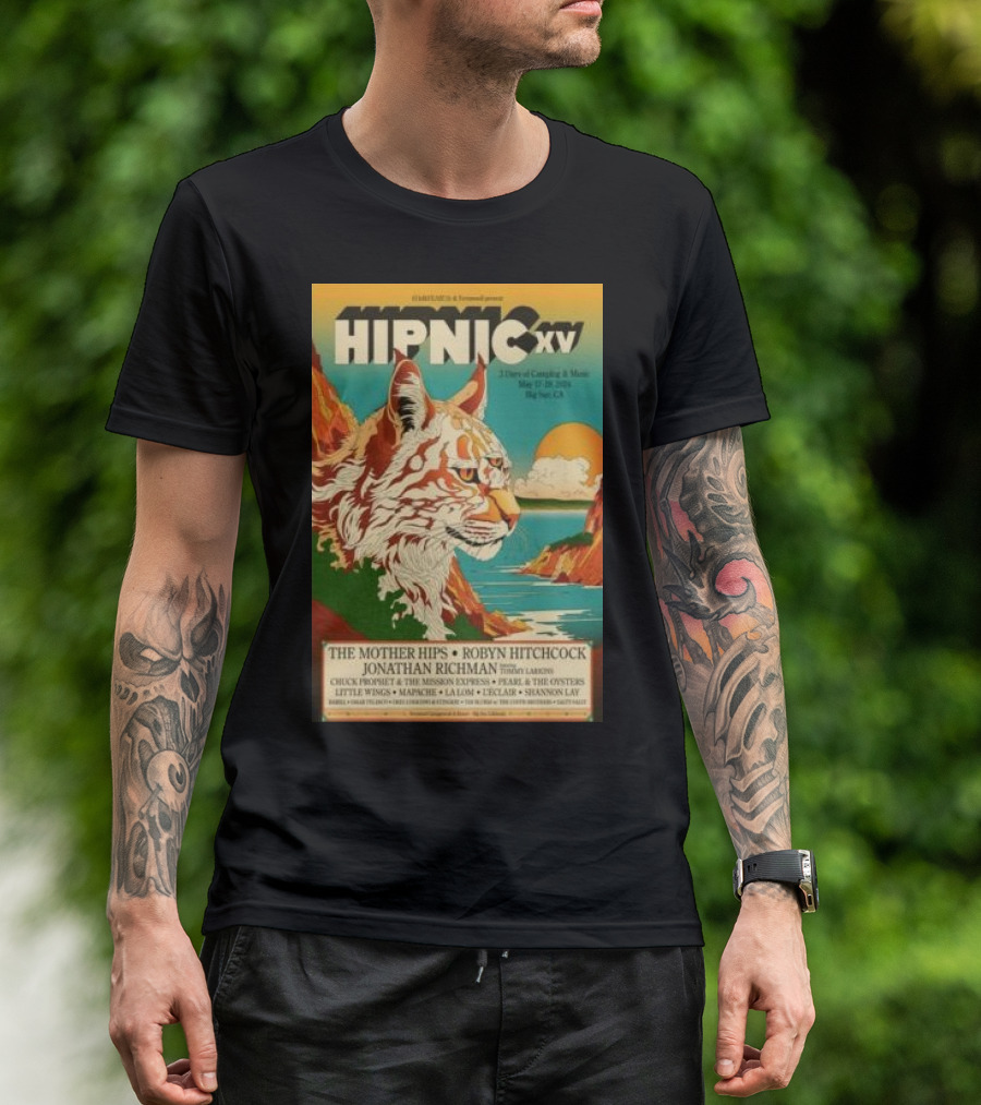 HIPNIC XV May 17-19 2024 Big Sur CA The Mother Hips Robyn Hitchcock Jonathan Richman T-Shirt