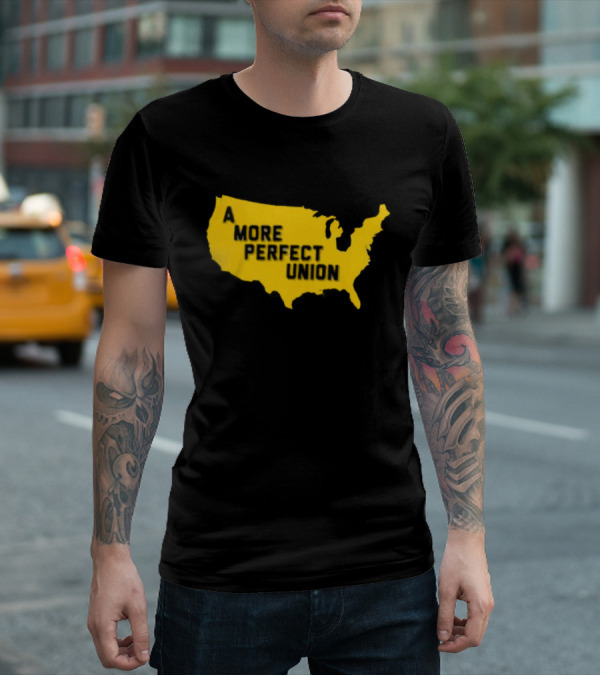 Michigan Wolverines A More Perfect Union Map T-Shirt