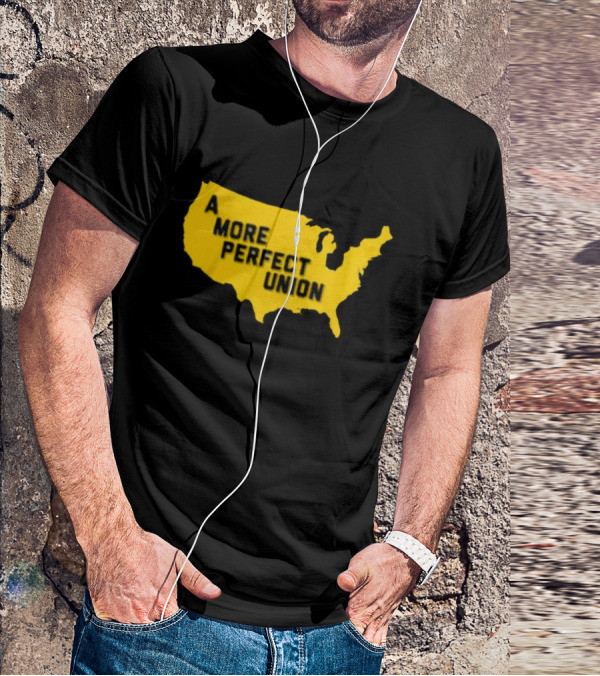 Michigan Wolverines A More Perfect Union Map T-Shirt