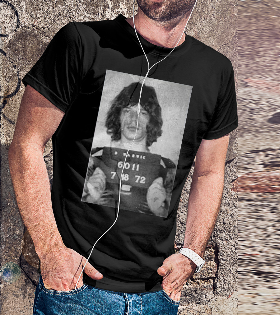 Mick Jagger 6011 7 18 72 D Warwick Mugshot T-Shirt