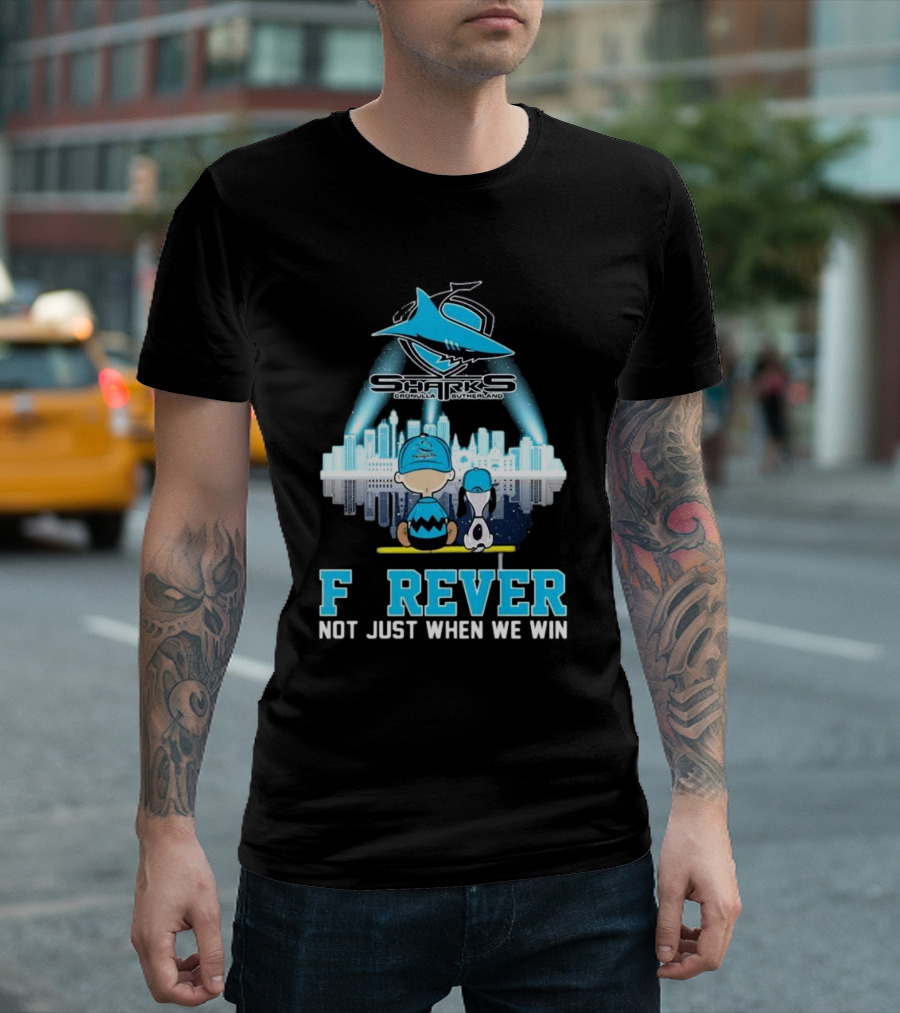 Peanut Snoopy Charlie Brown Cronulla Sutherland Sharks Forever Not Just When We Win T-Shirt