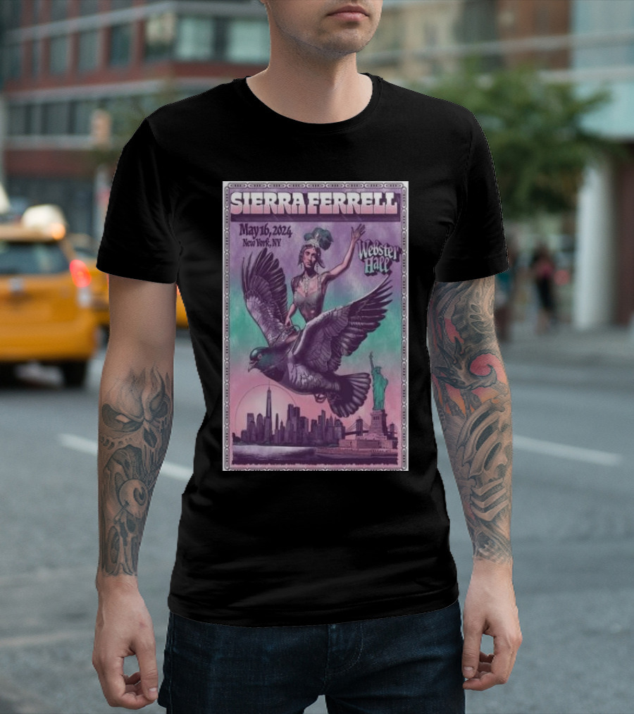 Sierra Ferrell Webster Hall New York May 16 2024 Statue Of Liberty Skyline Fantasy T-Shirt