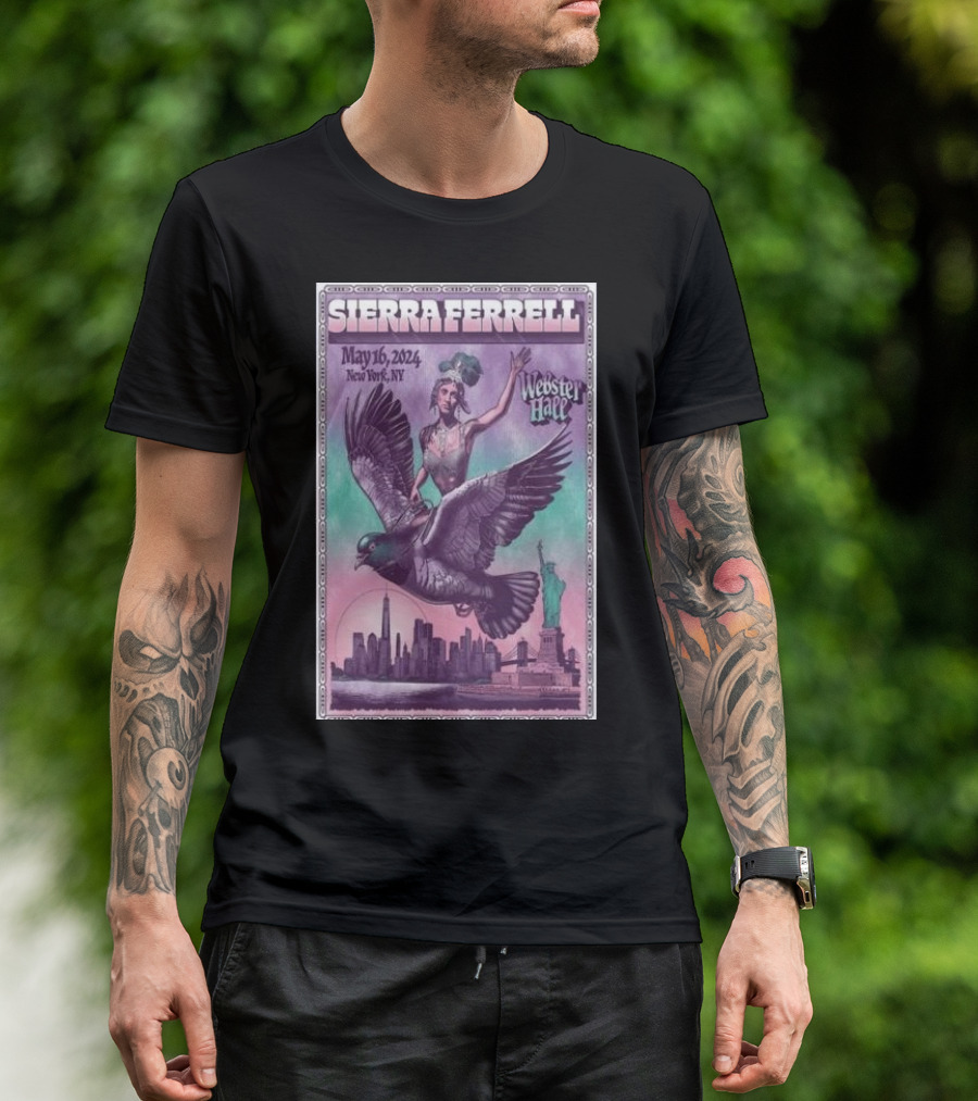 Sierra Ferrell Webster Hall New York May 16 2024 Statue Of Liberty Skyline Fantasy T-Shirt