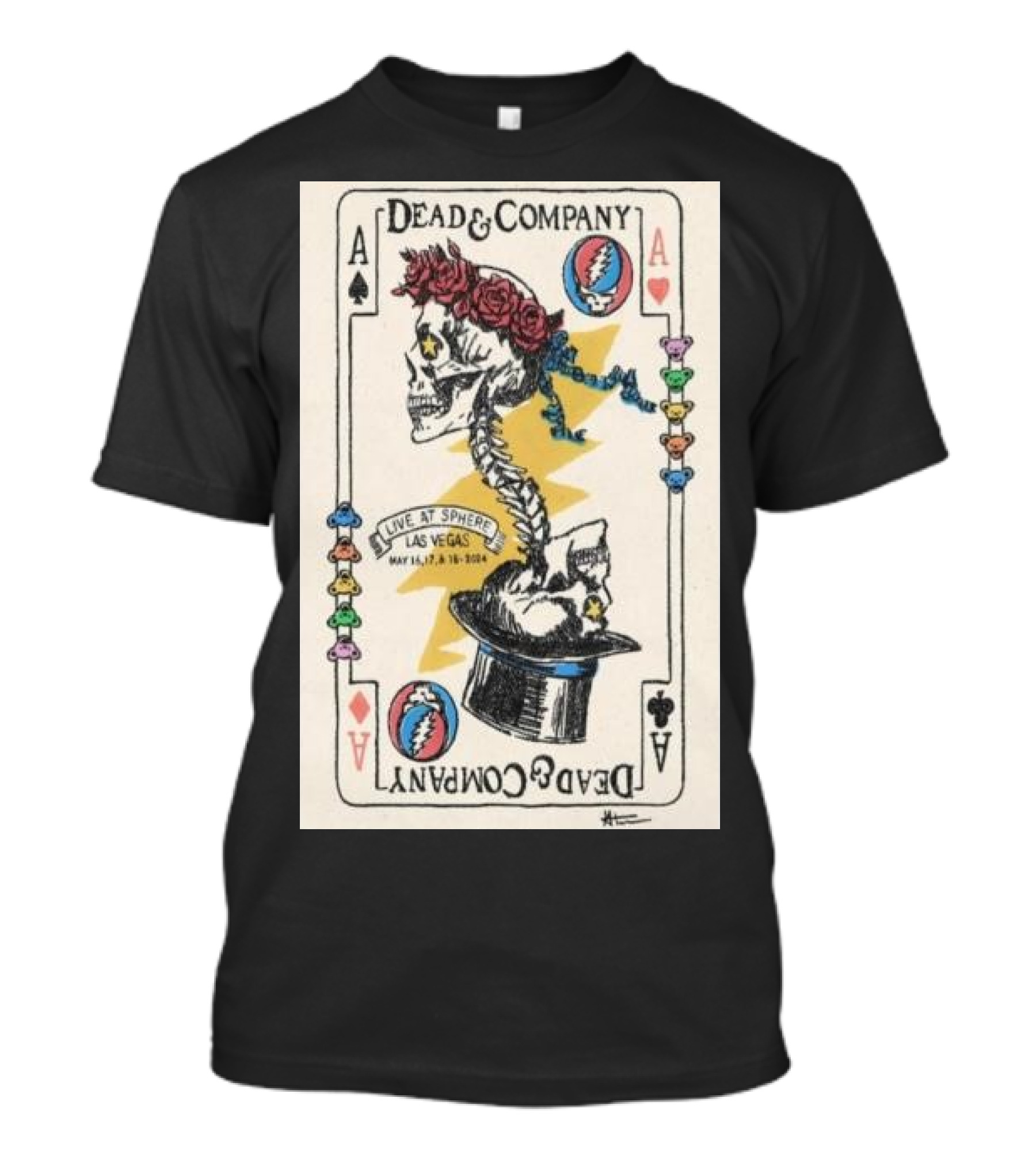 Dead And Company Live At Sphere May 16 17 18 2024 Las Vegas Playing Card T-Shirt