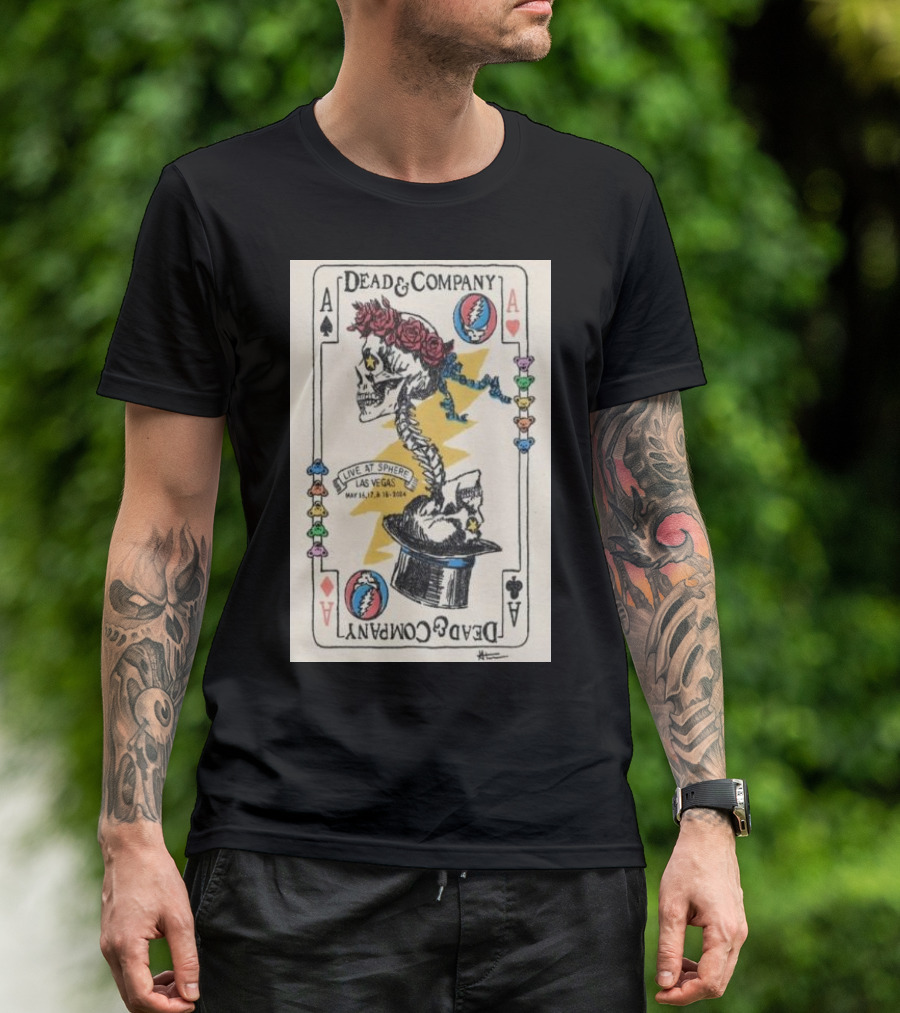 Dead And Company Live At Sphere May 16 17 18 2024 Las Vegas Playing Card T-Shirt