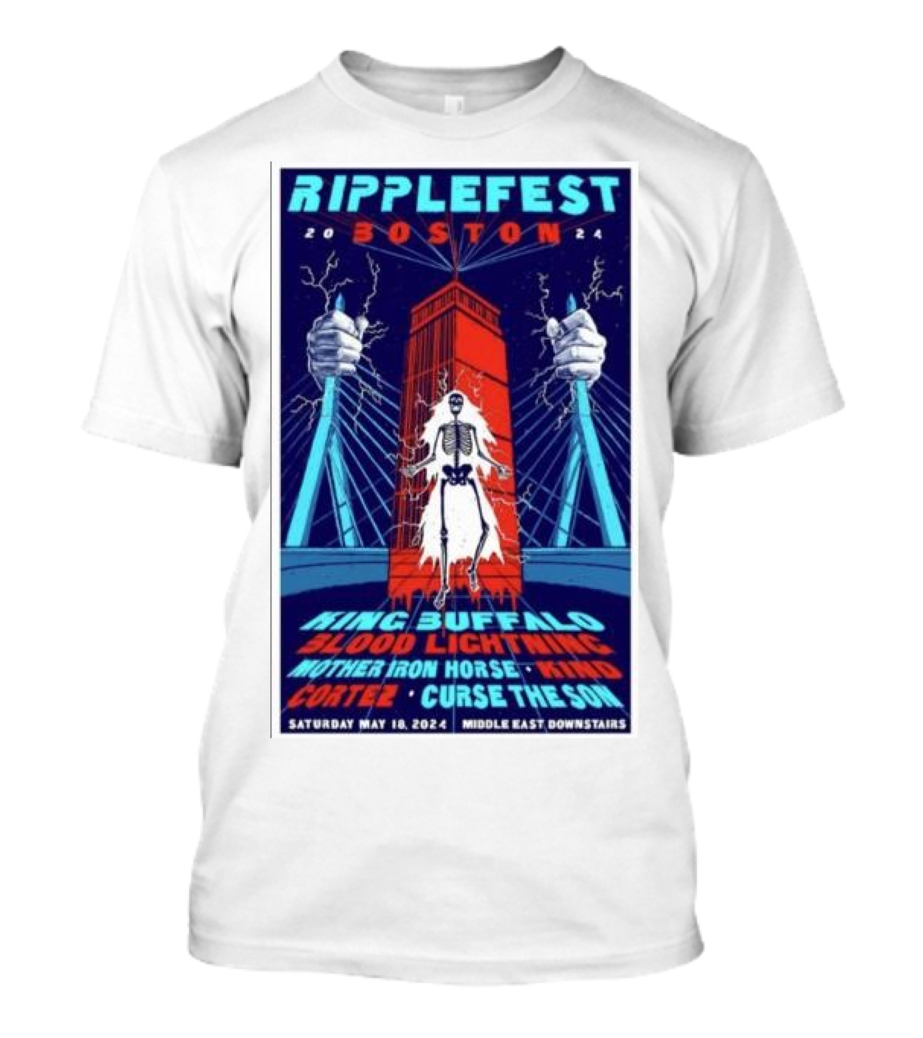 Ripplefest Boston 2024 King Buffalo Blood Lightning Mother Iron Horse May 18 Middle East Downstairs T-Shirt
