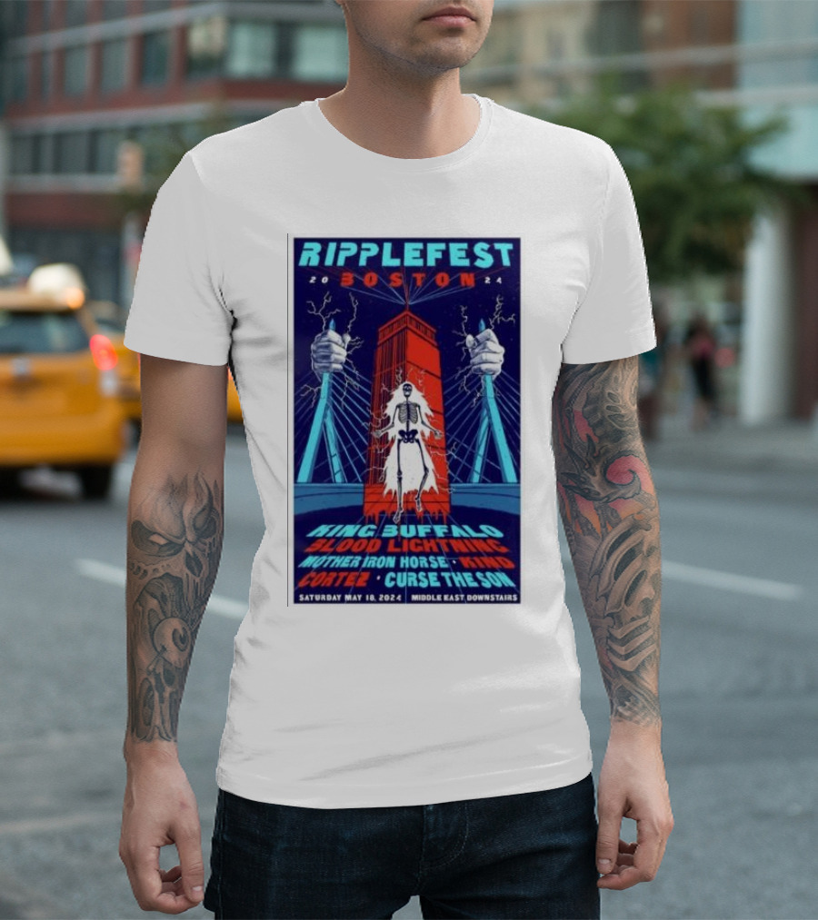 Ripplefest Boston 2024 King Buffalo Blood Lightning Mother Iron Horse May 18 Middle East Downstairs T-Shirt
