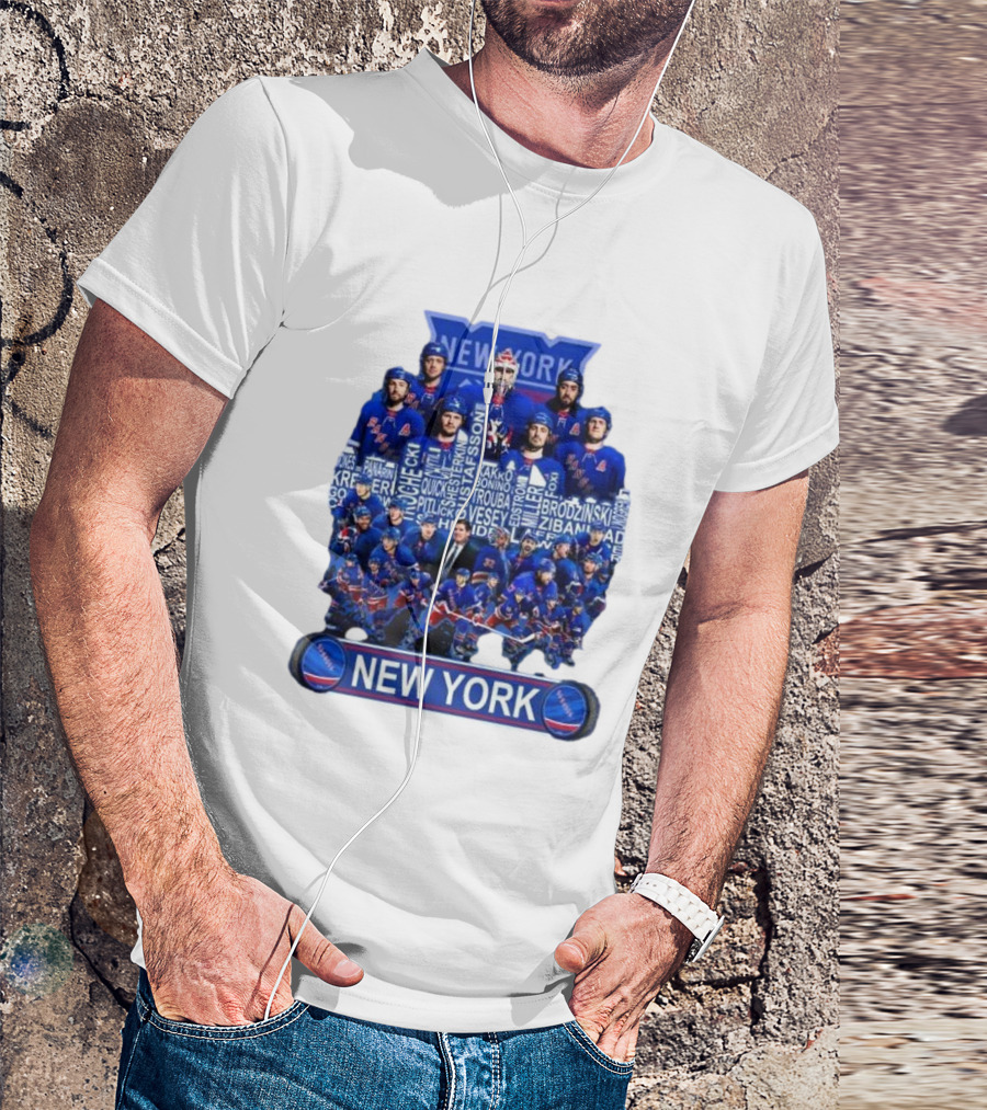 New York Rangers Hockey Team Players Skyline Names T-Shirt