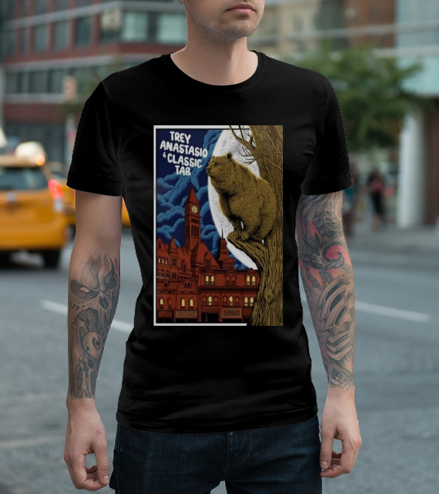 Trey Anastasio And Classic TAB May 18 2024 History Toronto ON Bear On Tree Full Moon Cityscape T-Shirt