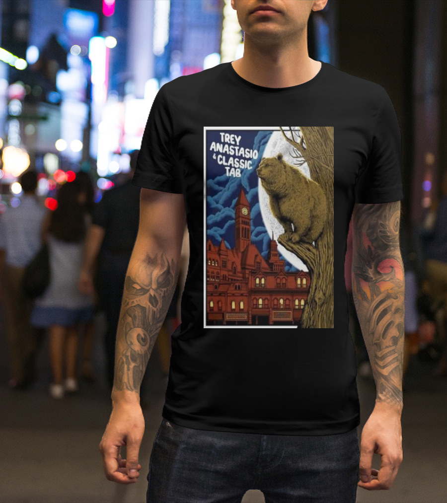 Trey Anastasio And Classic TAB May 18 2024 History Toronto ON Bear On Tree Full Moon Cityscape T-Shirt