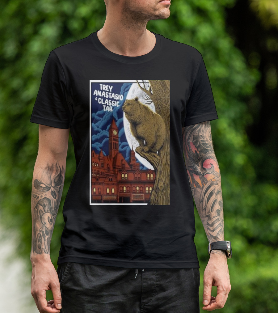 Trey Anastasio And Classic TAB May 18 2024 History Toronto ON Bear On Tree Full Moon Cityscape T-Shirt