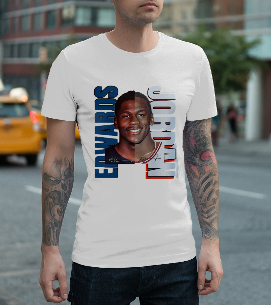 Edwards Jordan Basketball Signatures Split Face T-Shirt
