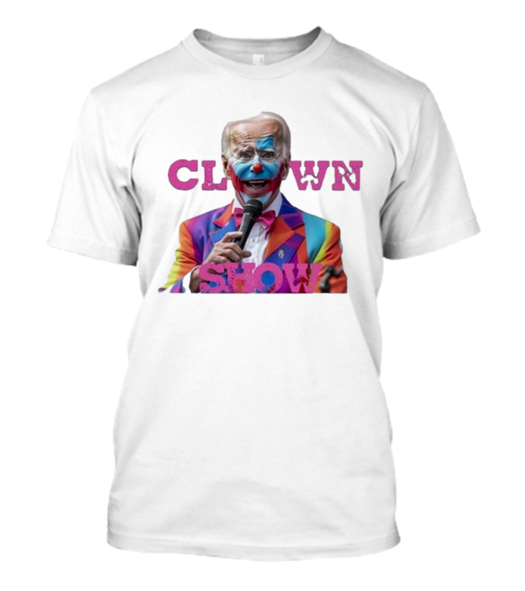 Clown Show Joe Biden 2024 Colorful Clown Suit With Microphone T-Shirt