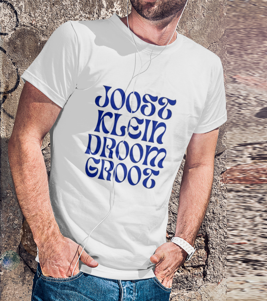Joost Klein Droom Groot Retro Bold Blue Typography T-Shirt