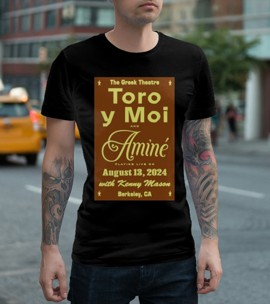 The Greek Theatre Toro Y Moi And Aminé August 13 2024 With Kenny Mason Berkeley CA T-Shirt