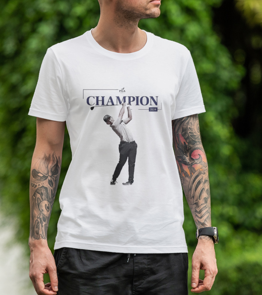 PGA Champion 2024 Xander Schauffele Golf Swing T-Shirt