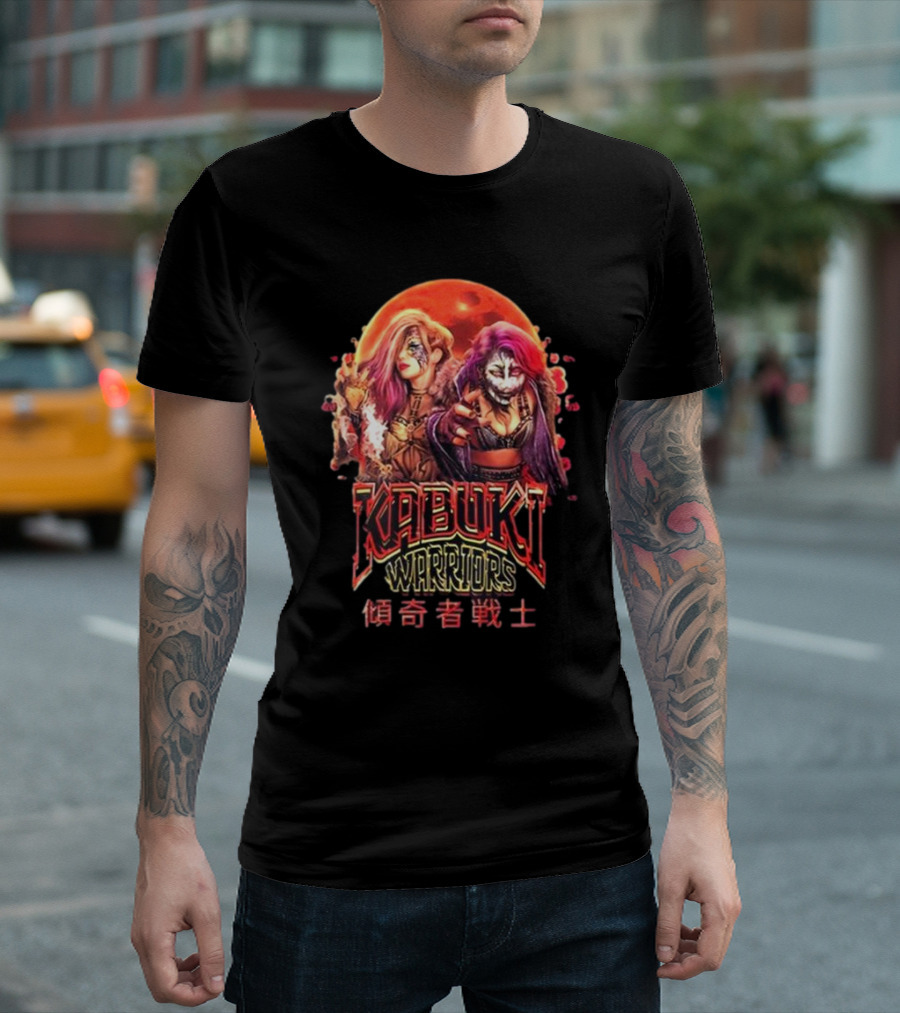 Kabuki Warriors Blood Moon Asuka Kanji Text T-Shirt