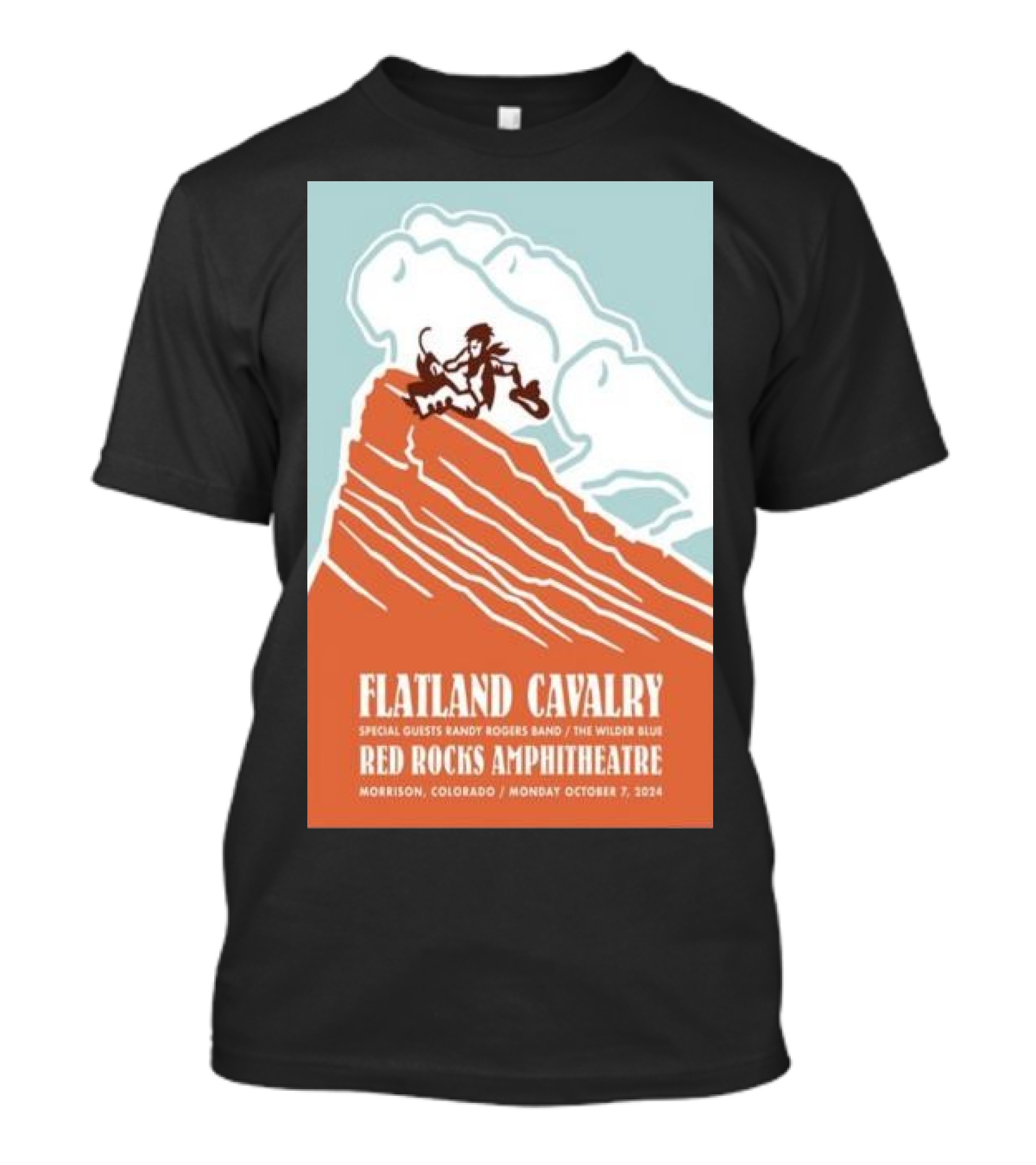 Flatland Cavalry With Randy Rogers Band And The Wilder Blue At Red Rocks Amphitheatre Morrison CO October 7 T-Shirt