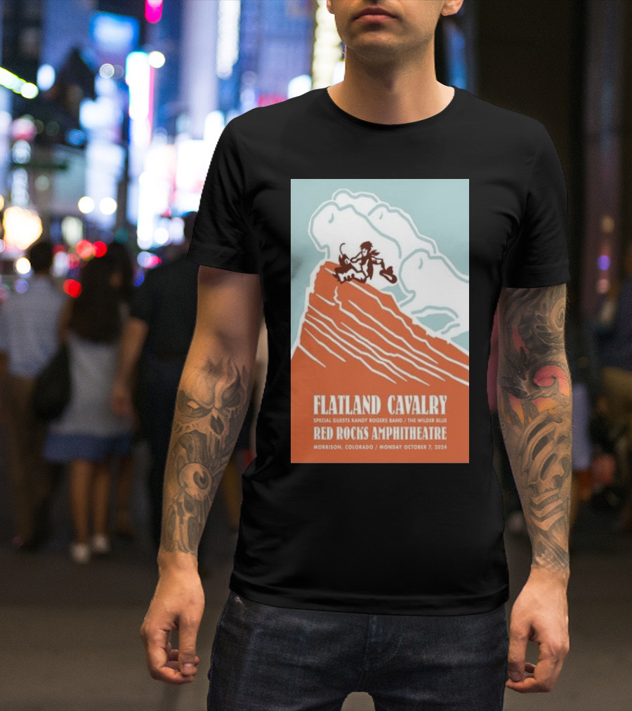 Flatland Cavalry With Randy Rogers Band And The Wilder Blue At Red Rocks Amphitheatre Morrison CO October 7 T-Shirt