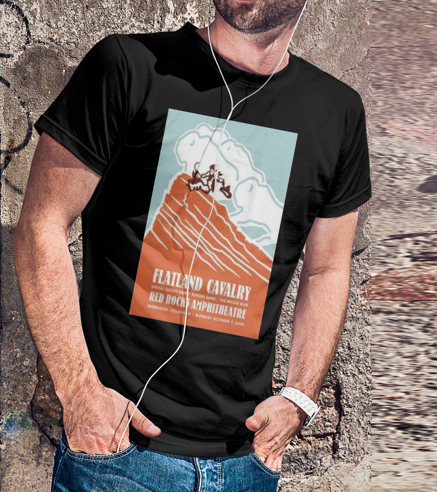 Flatland Cavalry With Randy Rogers Band And The Wilder Blue At Red Rocks Amphitheatre Morrison CO October 7 T-Shirt