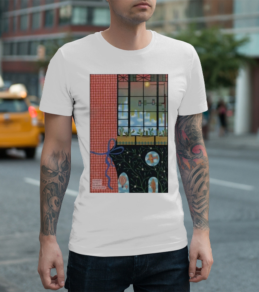 Khruangbin Philadelphia PA May 21st-23rd 2024 Hot Air Balloon Cactus Skyline Windows Bow T-Shirt