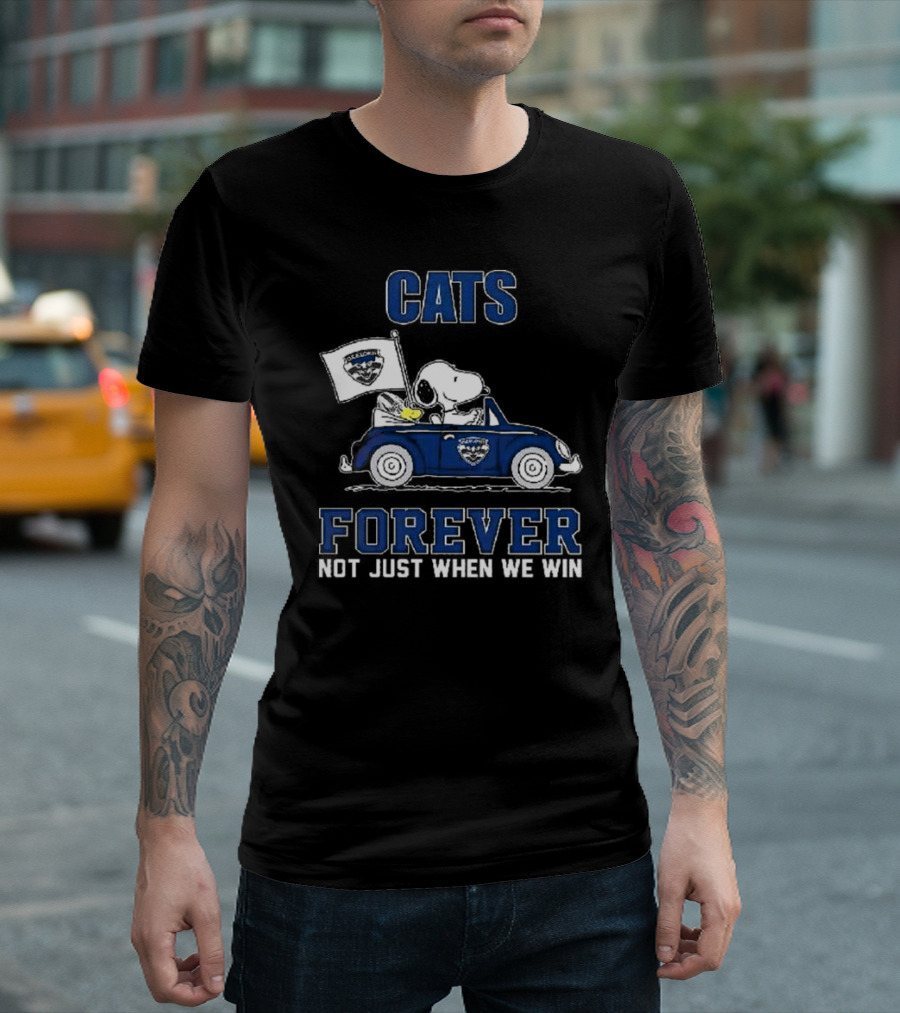 Snoopy Driving Geelong Cats Forever Not Just When We Win T-Shirt