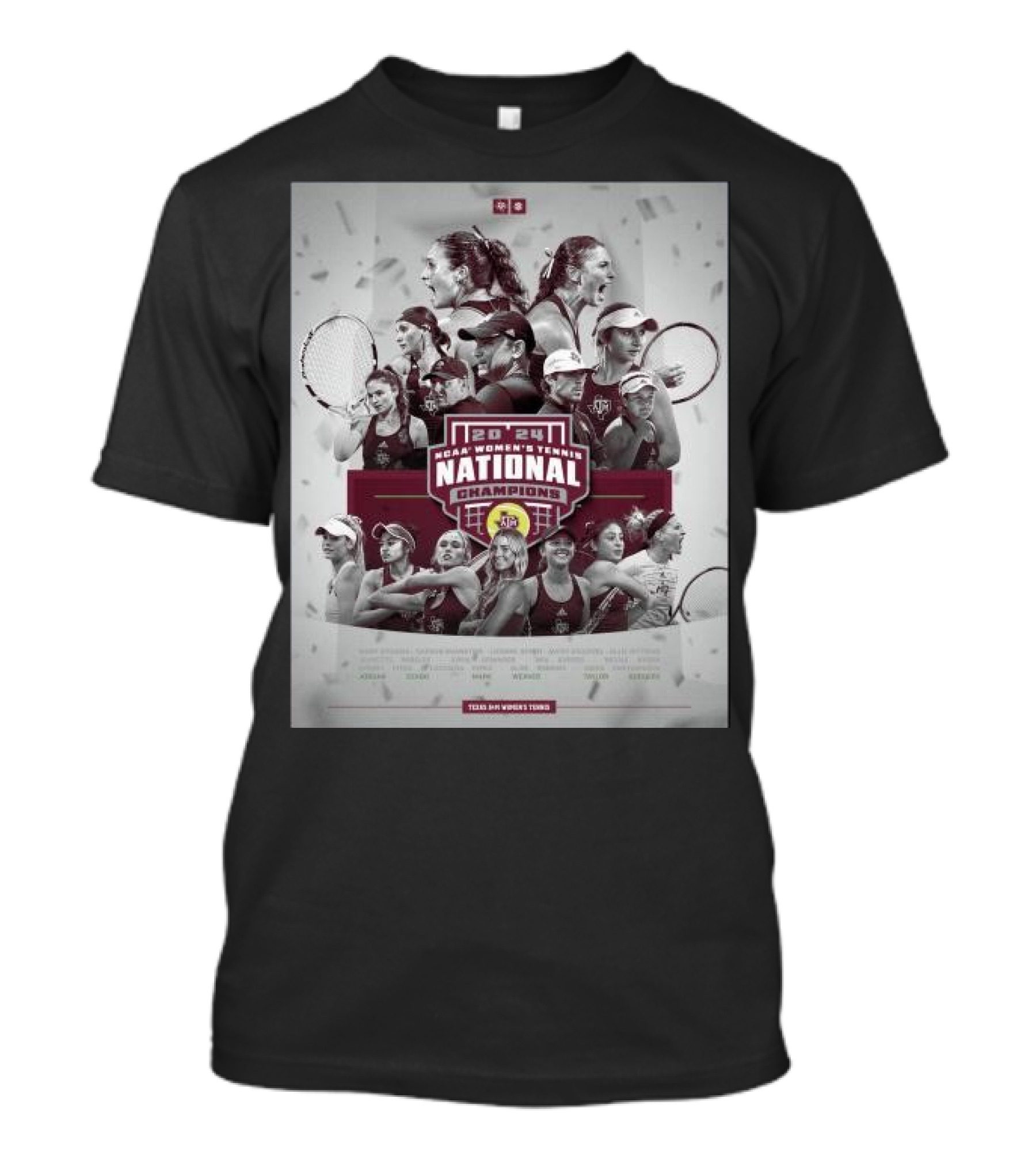 Texas A&M Aggies NCAA 2024 Women's Tennis National Champions Team Players T-Shirt