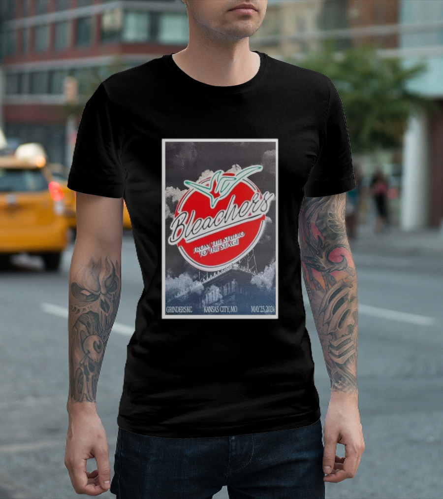 Bleachers From The Studio To The Stage Grinders KC Kansas City MO May 23 T-Shirt