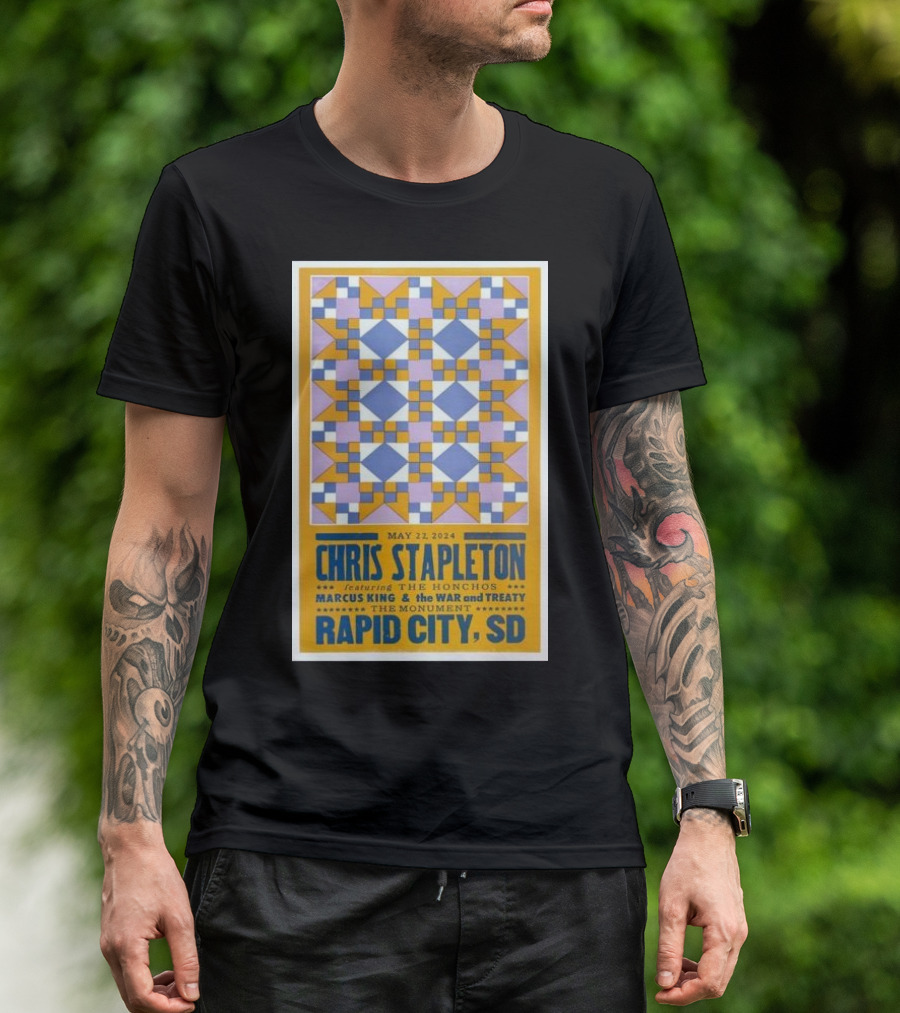 Chris Stapleton Featuring The Honchos Marcus King And The War And Treaty May 22 2024 The Monument Rapid City SD T-Shirt