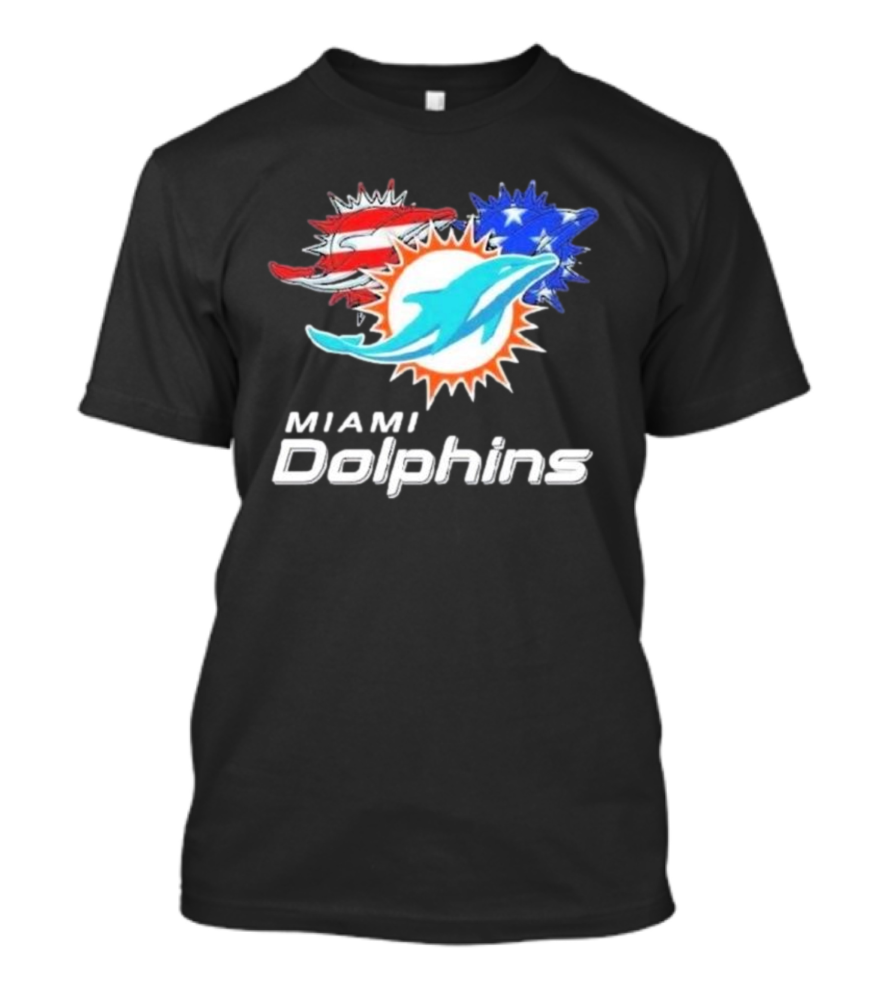 Miami Dolphins Patriotic Red White Blue 4th Of July T-Shirt