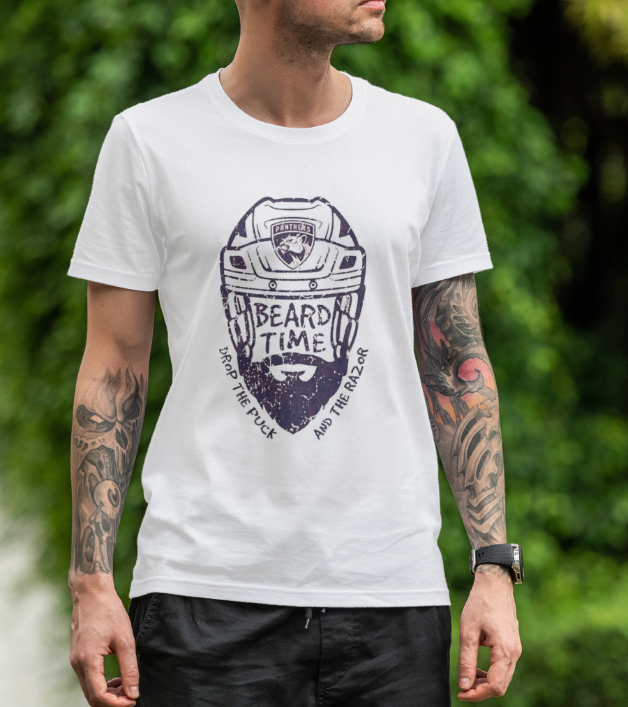 Beard Time Florida Panthers Drop The Puck And The Razor T-Shirt