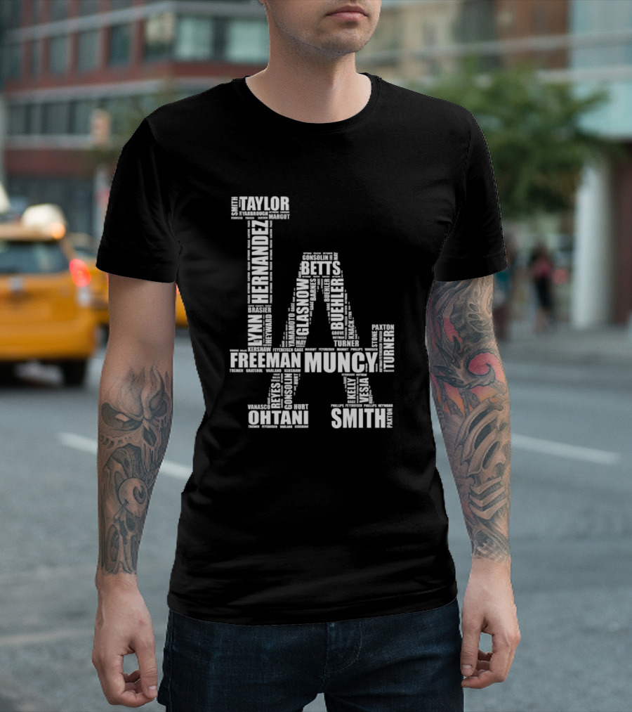 Los Angeles Dodgers LA Player Names Hernandez Betts Muncy Ohtani Smith T-Shirt