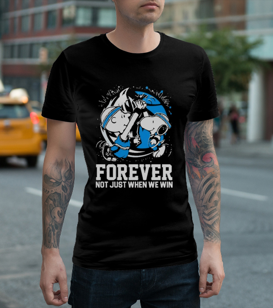 Snoopy Charlie Brown High Five Forever Not Just When We Win 2024 Dallas Mavericks T-Shirt