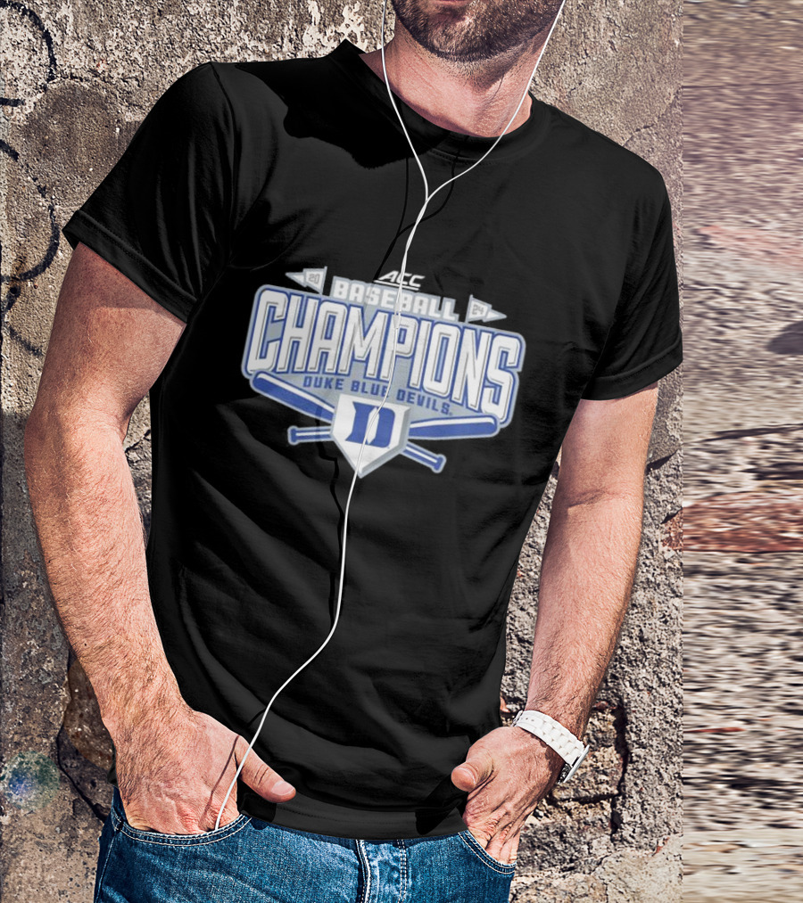 ACC 2024 Baseball Champions Duke Blue Devils Badge T-Shirt