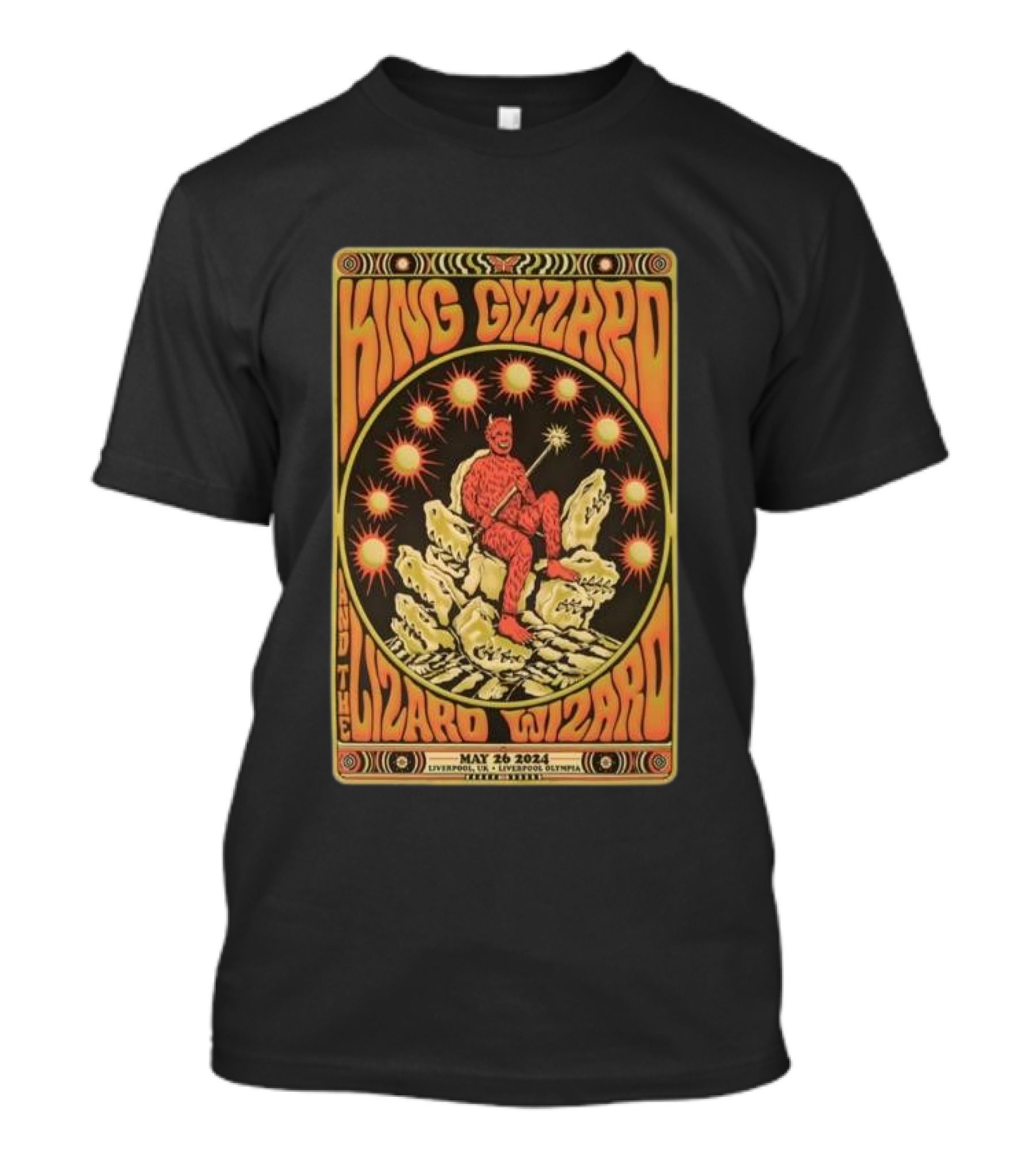 King Gizzard And The Lizard Wizard May 26 2024 Liverpool Olympia Psych Rock Concert T-Shirt